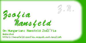 zsofia mansfeld business card